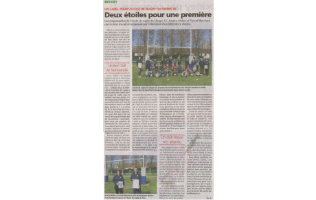 2 étoiles FFR pour le DUC RUGBY - Une grande première en Normandie
